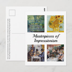 Cartão Postal Seleção de várias obras-primas impressionistas