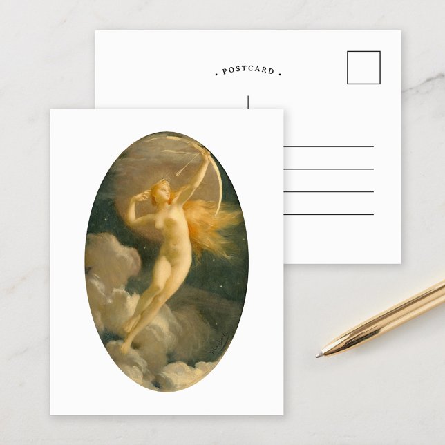 Cartão Postal Selene, Deusa da Lua | Jules Machard (Criador carregado)