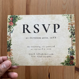 Cartão Postal Self Addressed RSVP Vintage Garden Cottagecore