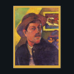 Cartão Postal Self-Portrait in a Hat, Paul Gauguin,<br><div class="desc">Self-portrait in a Hat,  famous painting by Paul Gauguin,  1893.</div>