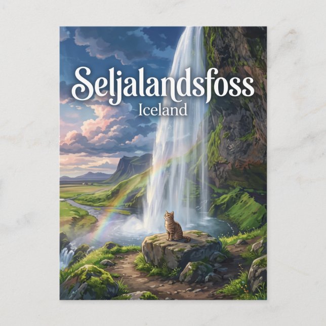Cartão Postal Seljalandsfoss Islândia (Frente)