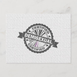 Cartão Postal Selo de Aprovação de Orgulho Demissexual Certifica