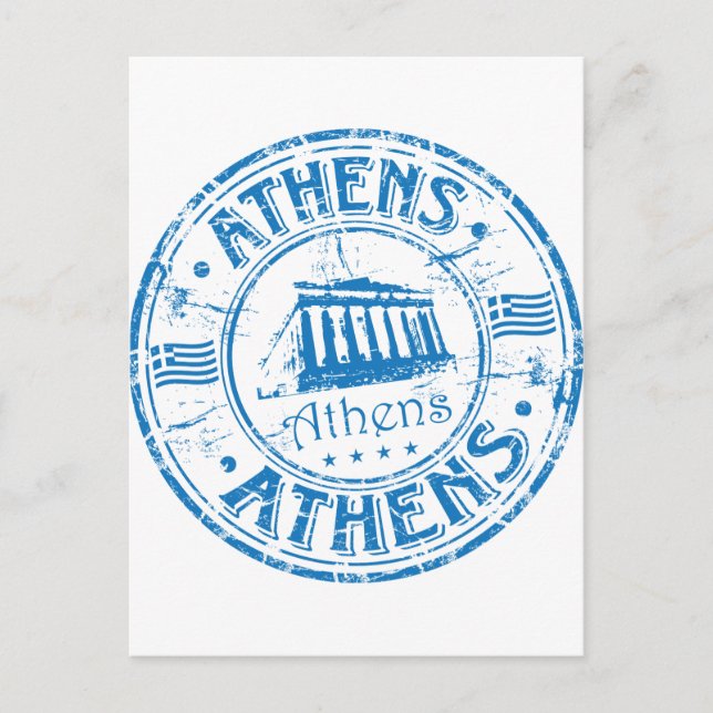 Cartão Postal Selo de Atenas (Frente)