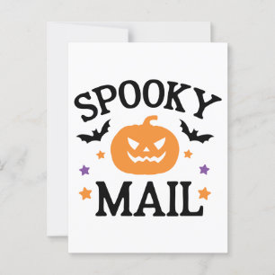 Cartão Postal Selo de Correio do Halloween de Correio Louco