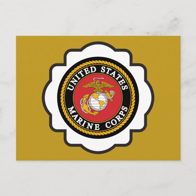 Cartão Postal Selo de emblema do USMC (Frente)