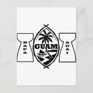 Cartão Postal Selo de Guam com pedras de latte