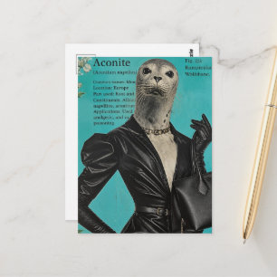 Cartão Postal Selo de Moda Surrealista Colagem