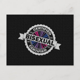 Cartão Postal Selo de Orgulho Bissexual Certificado