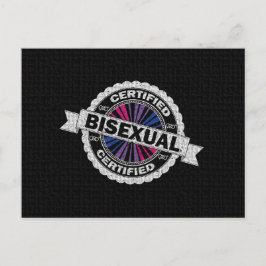 Cartão Postal Selo de Orgulho Bissexual Certificado