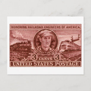 Cartão Postal Selo do Casey Jones de 1950