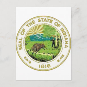 Cartão Postal Selo do Estado de Indiana