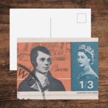 Selo Postal Robert Burns 1966 | Literatura Antiga