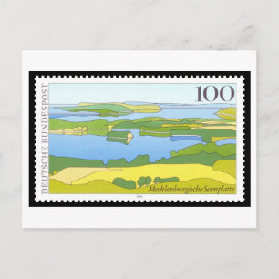 Cartão Postal Selo Vintage Alemão Mecklenburgische Seenplatte