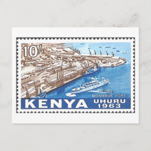 Cartão Postal Selo Vintage do Quênia dos anos 1960