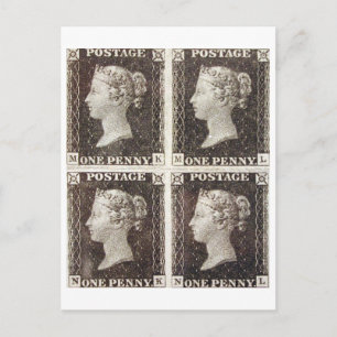 Cartão postal - Selos de correio Penny Black