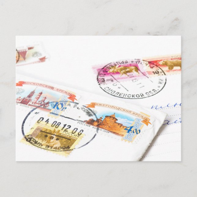 Cartão Postal Selos russos (Frente)