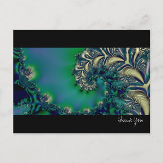 Cartão Postal Selva II ・ Arte Fractal ・ Azul e Teal