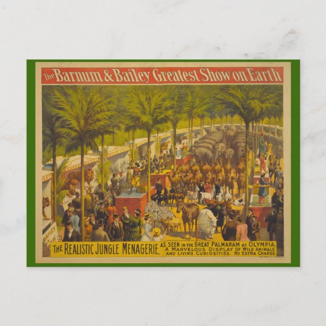 Cartão Postal Selva Menagerie em Olympia Circus Poster (Frente)