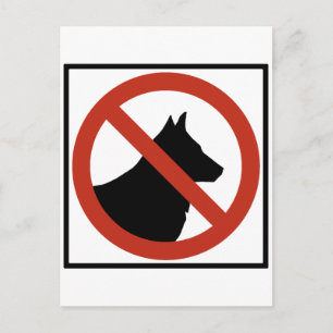 Cartão Postal Sem Cachorros Permitidos / Sem Pets Sinal de Estra