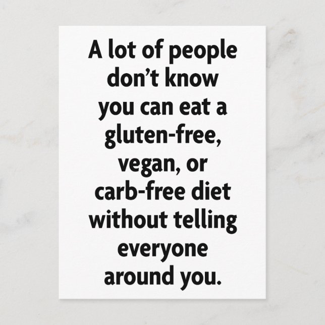 Cartão Postal Sem carboidratos (Frente)