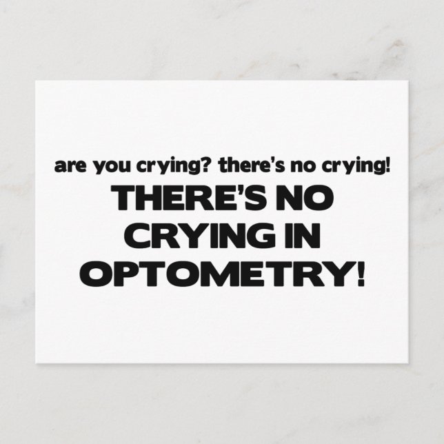 Cartão Postal Sem Choro na Optometria (Frente)
