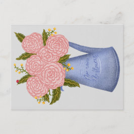 Cartão Postal Sem chuva sem flores regador com flores