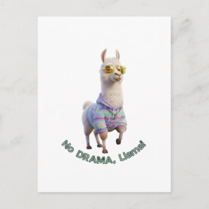 Cartão Postal Sem Drama, Lhama! – Lhama Engraçado e Relax