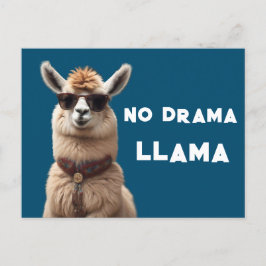Cartão Postal Sem Drama Llama Legal Alpaca Veste Óculos escuros 