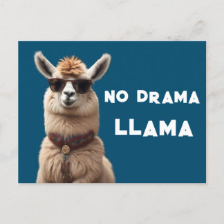Cartão Postal Sem Drama Llama Legal Alpaca Veste Óculos escuros 