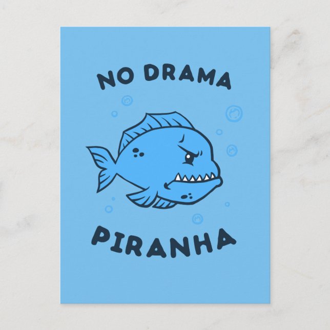 Cartão Postal Sem Drama Piranha (Frente)
