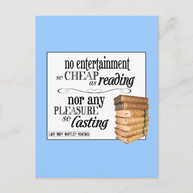 Cartão Postal Sem entretenimento tão barato quanto a leitura (Frente)