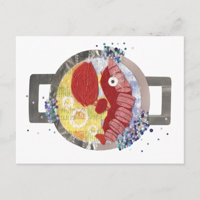 Cartão postal sem fundo para a praia de lagosta (Frente)