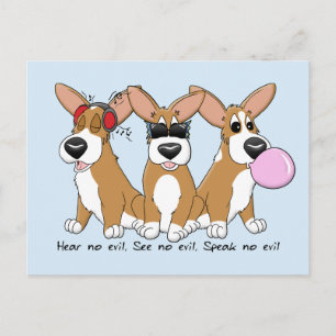 Cartão postal sem Mau Corgi Trio
