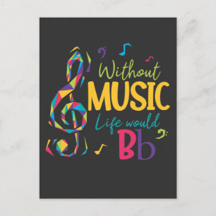 Cartão Postal Sem Música A Vida Seria Uma Nota Musical Flat Cle