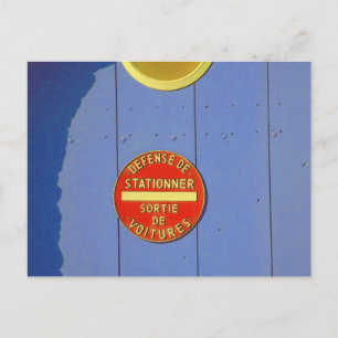 Cartão Postal Sem Parar Francês - Sinal Azul Porta de Garagem