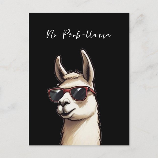 Cartão Postal Sem Prob-llama Legal Llama Funky Alpaca (Frente)