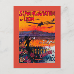 Cartão Postal Semaine d' Aviation De Lyon Poster vintage