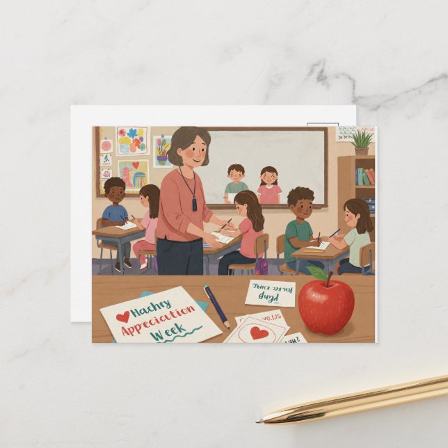 Cartão Postal Semana de Apreciação ao Professor (Frente/Verso In Situ)