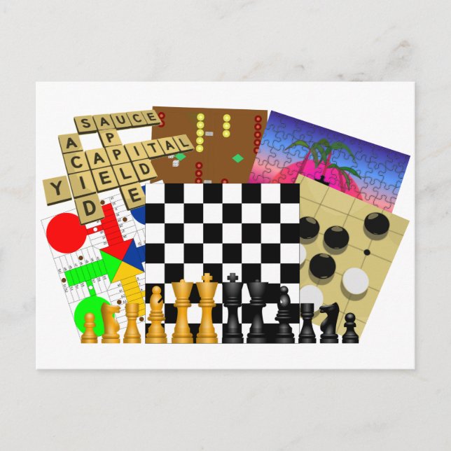 Cartão Postal Semana do Jogo e Quebra-cabeça (Frente)