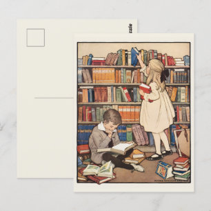 Cartão Postal Semana do Livro Infantil por Jessie Willcox Smith