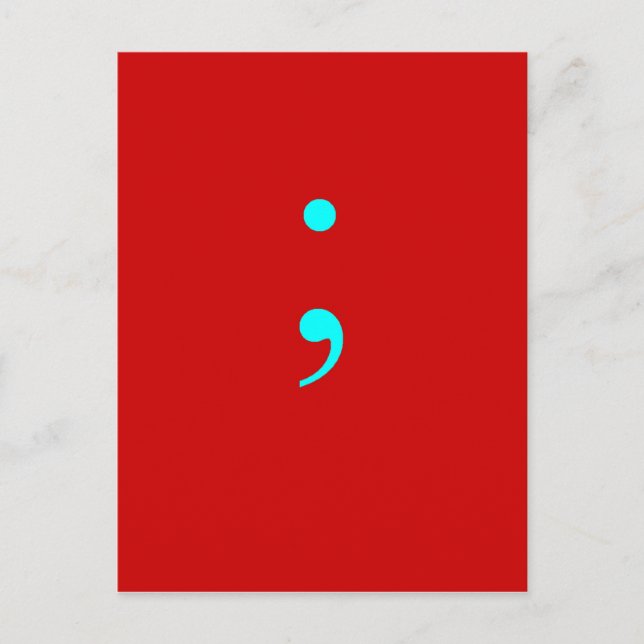 Cartão Postal Semi Colon - Vermelho (Frente)