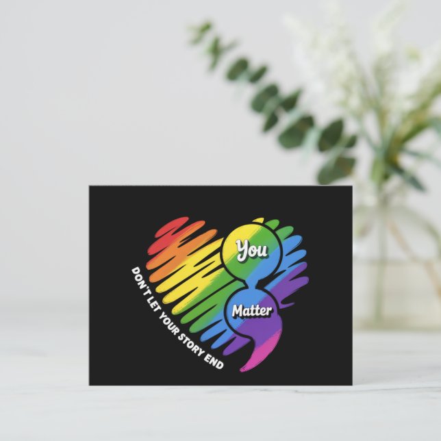 Cartão Postal Semikolon LGBTQ Suicídio Prevenção Mental Saúde (Em pé/Frente)