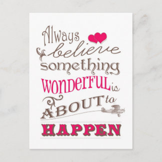 Cartão Postal Sempre Acredite