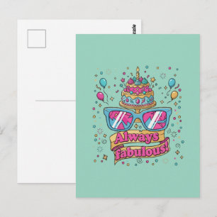Cartão Postal Sempre Fabulosa Festa de Aniversário Coroa
