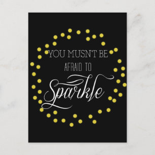Cartão Postal Sempre Sparkle Dourado Design moderno