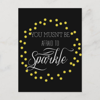 Cartão Postal Sempre Sparkle Dourado Design moderno