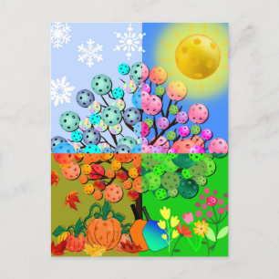 Cartão Postal Sempre Temporada de Pickleball Inverno Primavera V