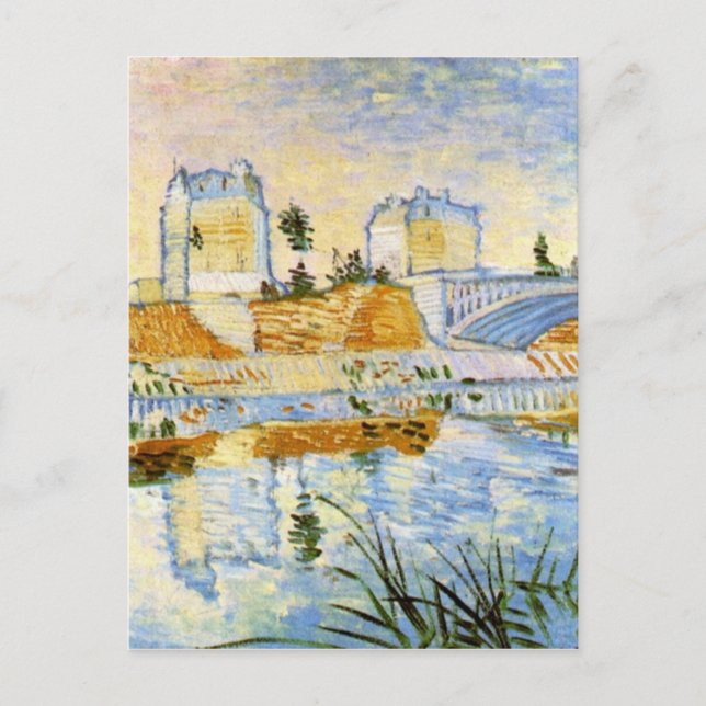 Cartão Postal Sena com o Pont de Clichy, Vincent van Gogh (Frente)