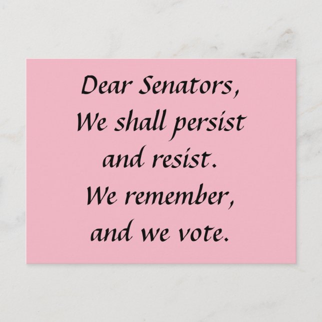 Cartão Postal Senadores insistem em resistir lembrem-se de votar (Frente)