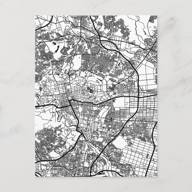 Cartão Postal Sendai Japan City Map (Frente)